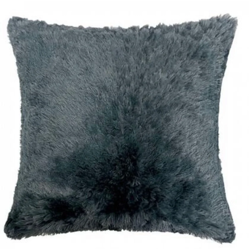 Pillow Faux Fur Dark Gray 2 set - Picture 2 of 5